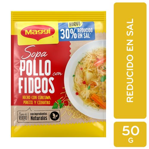 Sopa Maggi De Pollo Y  Fideos Reducido En Sal Sobre - 50g