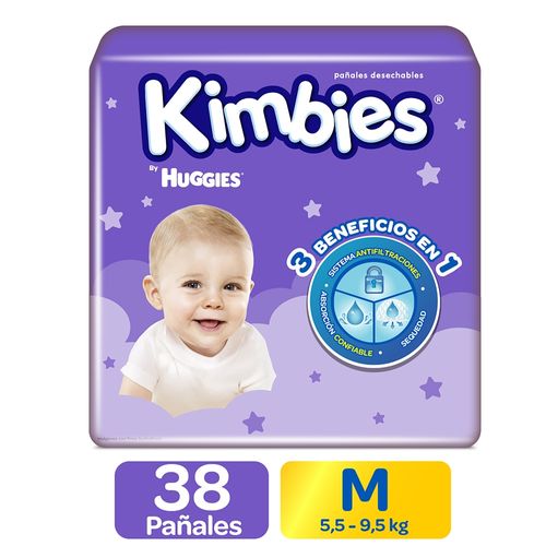 Pañal Kimbies Talla M 38 Unidades