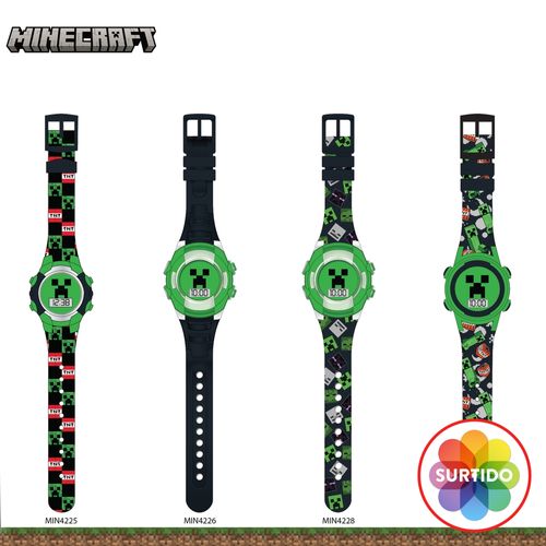 Reloj Digital flashing lights Minecraft Parpadeante Colores Surtidos