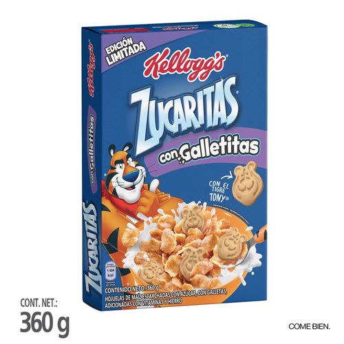 Cereal Kellogg's® Zucaritas Galletitas® Hojuelas de maíz azucaradas y galletas 1 caja - 360 g