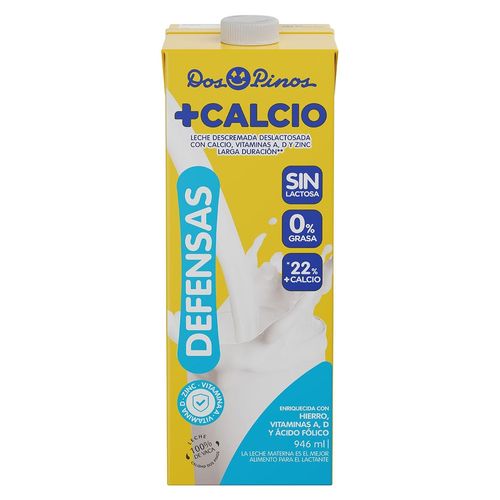 Leche UHT Dos Pinos, Calciolac 0% -946ml