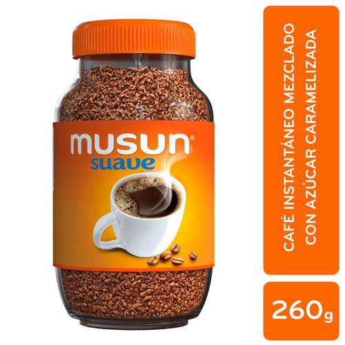 Café Musun Suave Instantáneo con Azúcar Caramelizada Frasco - 260g