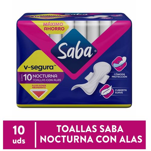 Toalla Saba Vsegura Nocturna 10ea