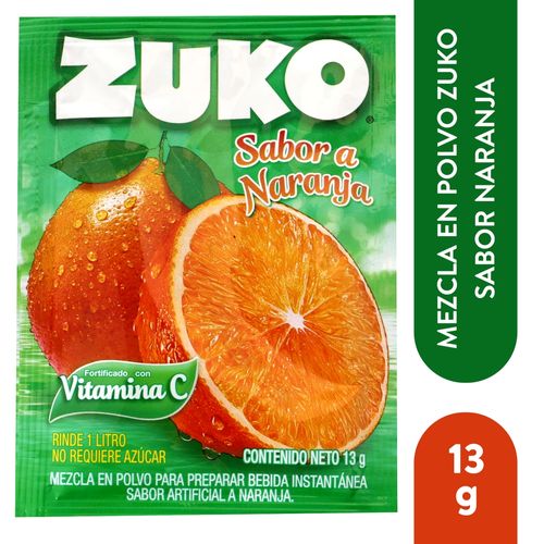 Bebida Zuko en polvo sabor naranja - 13 g