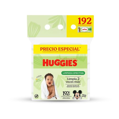 Toallas Húmedas Huggies Limpieza Efectiva - 192 Unidades