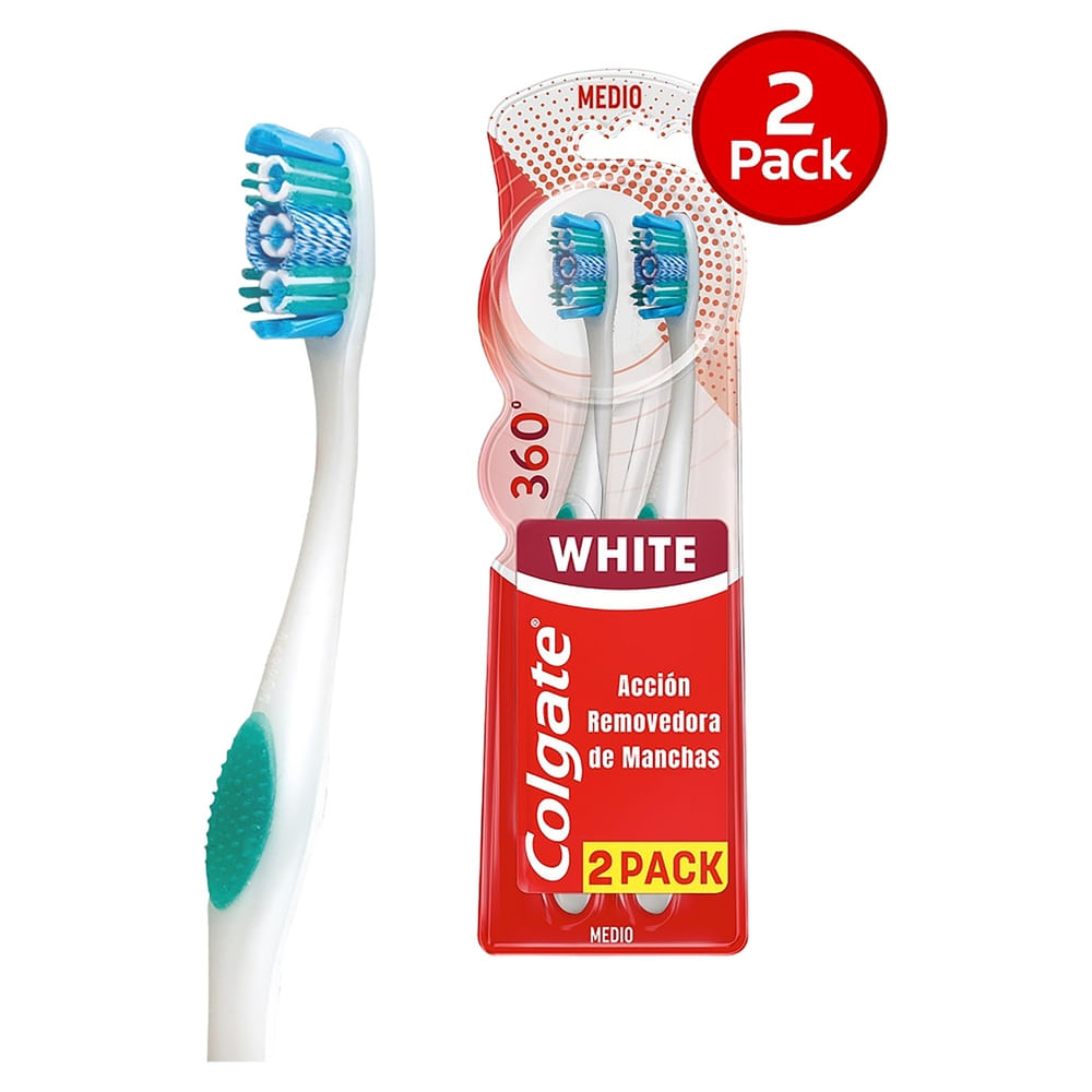 Cepillo Dental Colgate 360° Luminous White - 2 Pzas