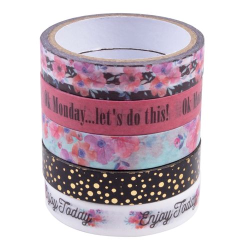 Cinta decorativa Pen + Gear adhesiva - 5 rollos