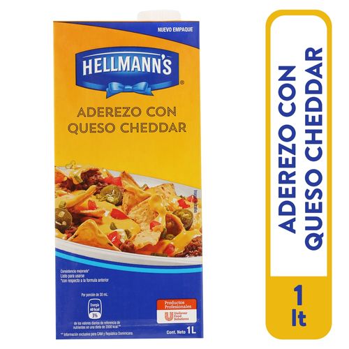 Hellmanns Aderezo Queso Cheddar 1l