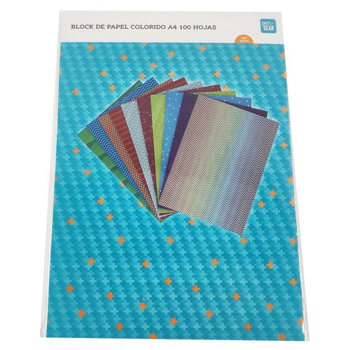 Block papel Pen + Gear colorido tamaño A4 - 100 hojas