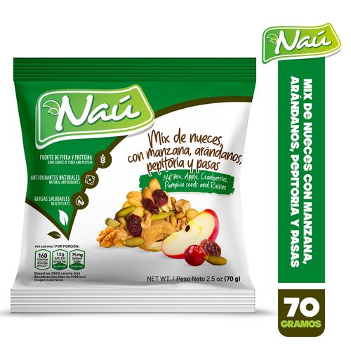 Mix Naú Nueces Semillas Y Frutos - 70gr