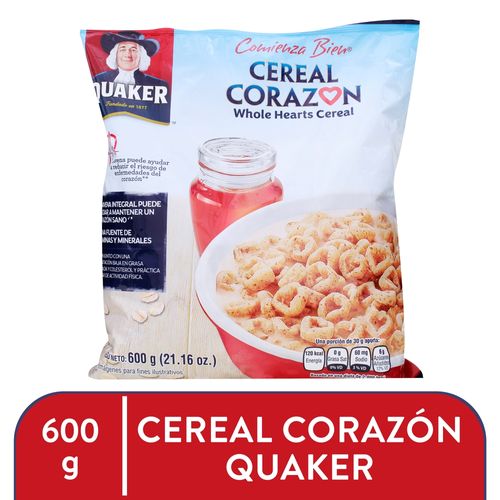 Cereal Corazon Quaker Bs 600Gr