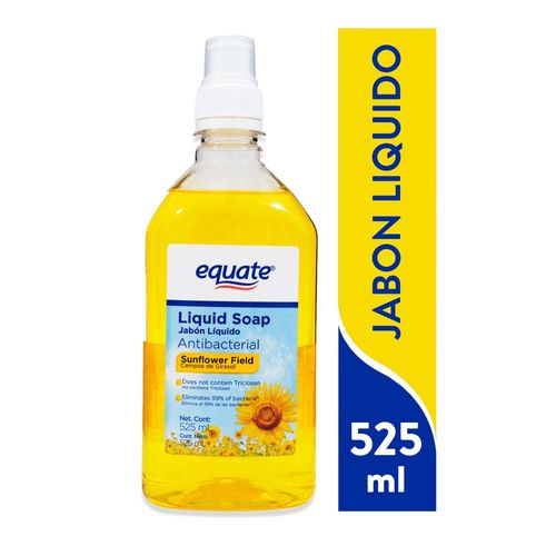 Jabón Liquido Antibacterial Marca Equate Aroma Campos De Girasol - 525 ml