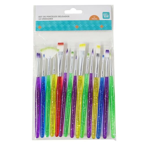 Set Pen + Gear pinceles delgados - 15 Pzas