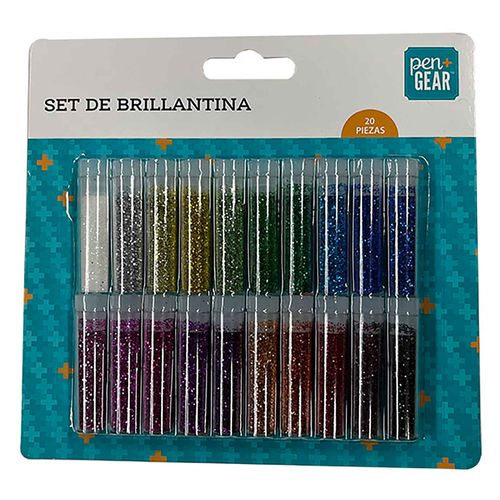 Set Pen + Gear brillantinas de colores - 20 Pzas
