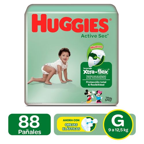 Pañales Huggies Active Sec Etapa 3/G 88U