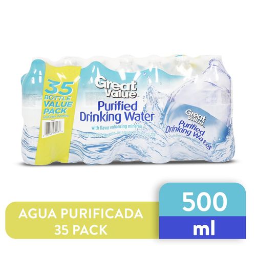Agua Great Value Purificada 35 PACK - 500 ml