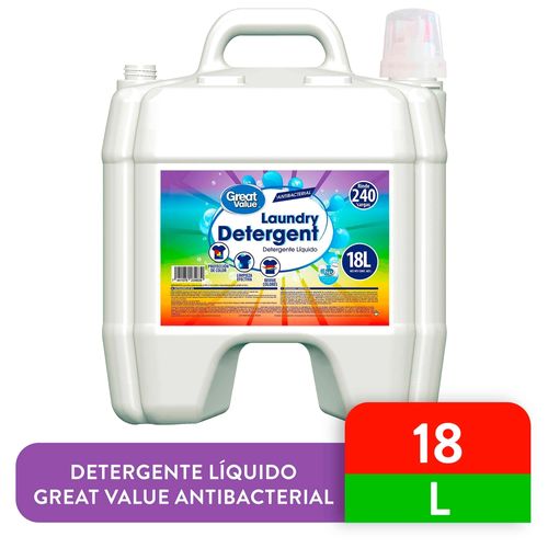 Detergente Líquido Marca Great Value Antibacterial - 18 Litros