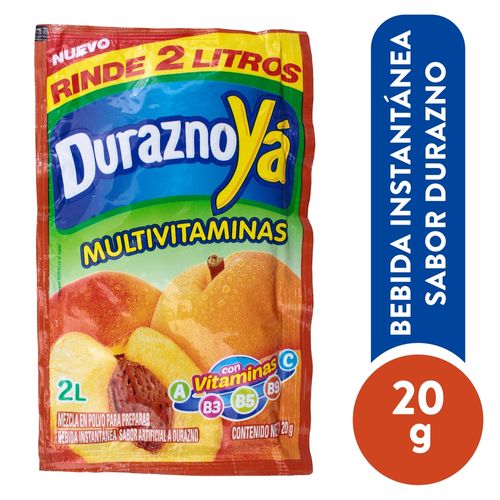 Bebida En Polvo Ya Durazno 18gr