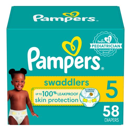 Pañales Pampers Swaddlers Talla 5, 12kg - 58Uds