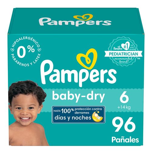 Pañales Pampers, Baby-Dry, Talla 6 -96 uds