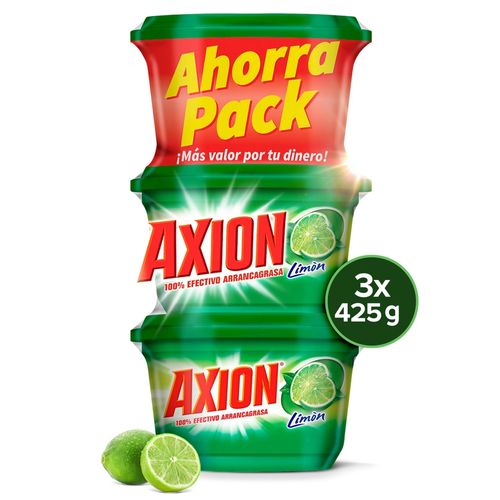 Lavaplatos en pasta Axion limón 3 pack - 1275 g