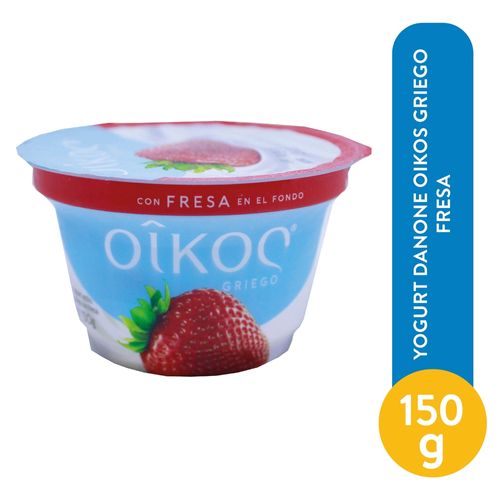 Yogurt griego Danone sabor fresa sin azúcar - 150 g