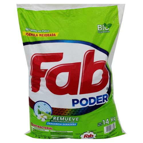 Detergente En Polvo Fab3, Medio Limón - 14kg