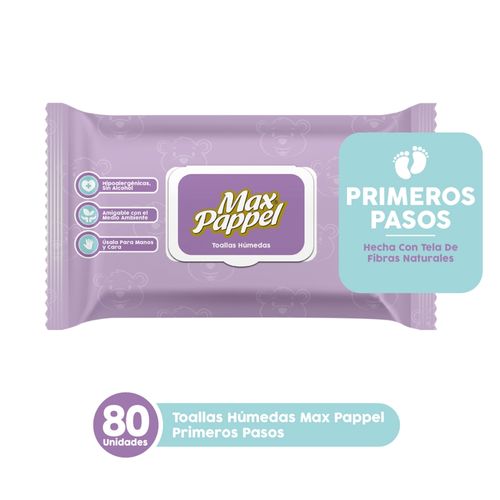 Toallitas Humedas Max Pappel Primeros Pasos - 80 uds