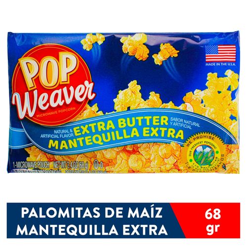 Palomitas de Maiz Pop Weaver Extra mantequilla - 68gr