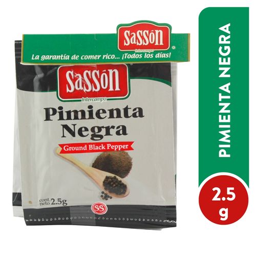 Especias Sasson pimienta negra en sobre - 2 5 g