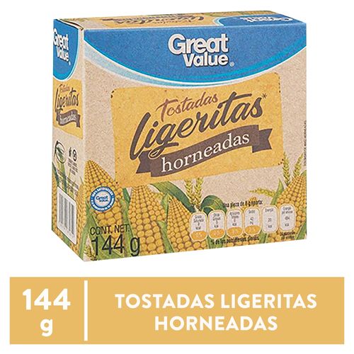 Tostaditas Great Value de maiz ligeritas horneadas - 144 g