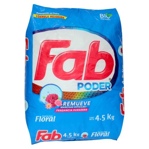 Detergente Fab En Polvo Paraiso Floral - 4500 g