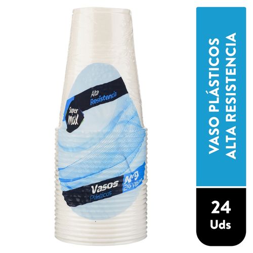 Vaso Desechable Supermax N9 Color Blanco- 24 Unidades