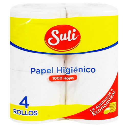 Papel Higiénico Suli 1000 Hojas - 4 Rollos