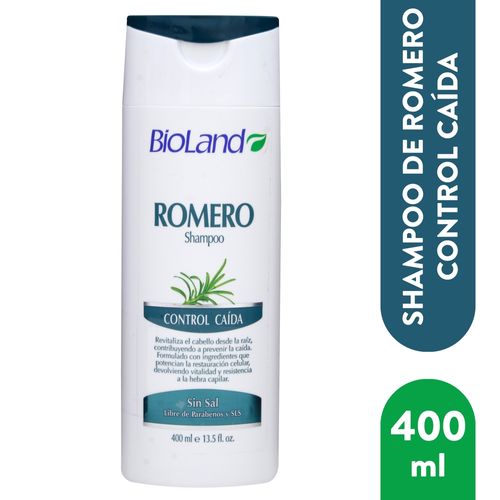 Shampoo Bioland Con Romero, Control Caída - 400ml