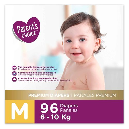 Pañales Parent's Choice Premium Talla M - 96 Unidades