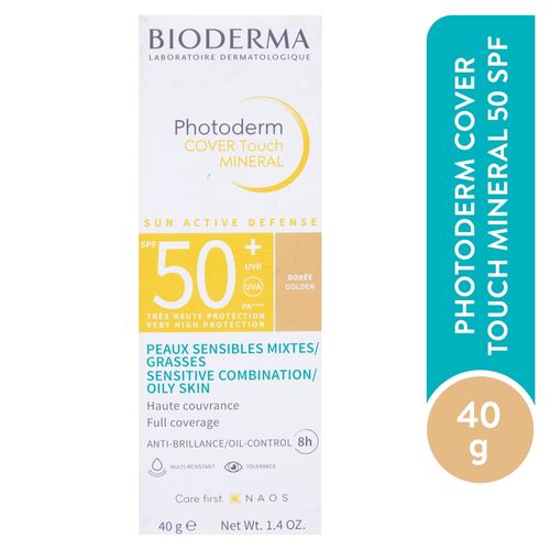 Protector solar Bioderma photoderm cover fps 50 color dorée golden - 40 g