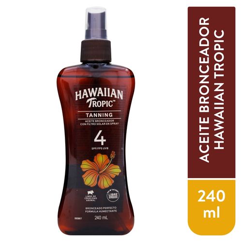 Bronceador de aceite Hawaiian tropic formula humectante - 240 ml