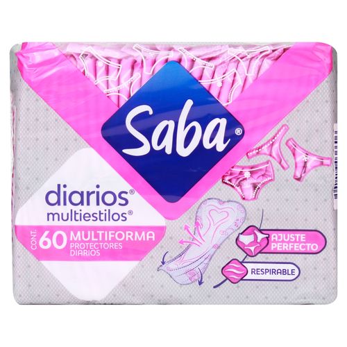 Protectores Saba Diarios Multiestilos Multiforma - 60 Unidades