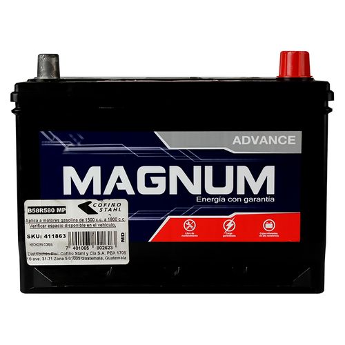 Batería para auto Magnum advance 575 cca 14 placas modelo B58R580 MP