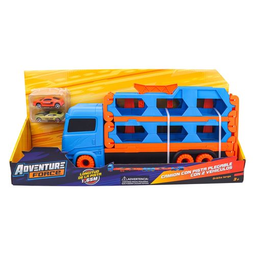 Camión con pista Adventure Force plegable con vehículos