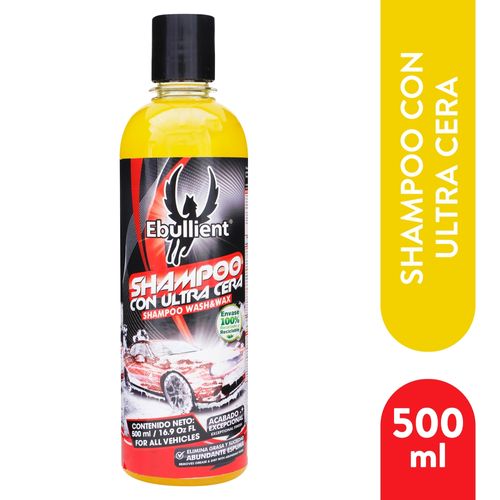 Shampoo para carro Ebullient con ultra cera - 500 ml