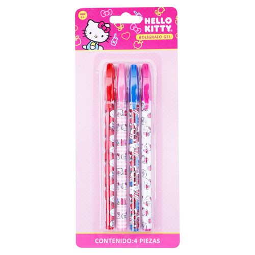 Bolígrafos Hello Kitty de gel con diseños -4 pzas