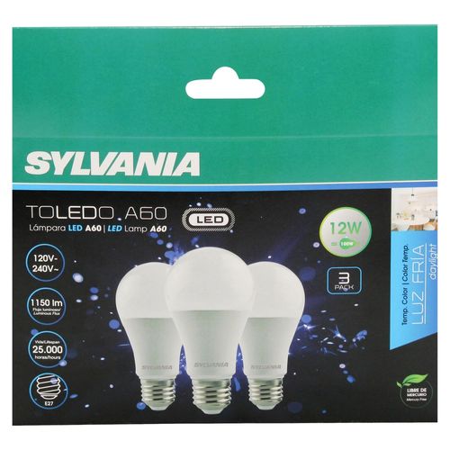 Lámpara LED Sylvania luz fría y libre de mercurio - 3 Pack