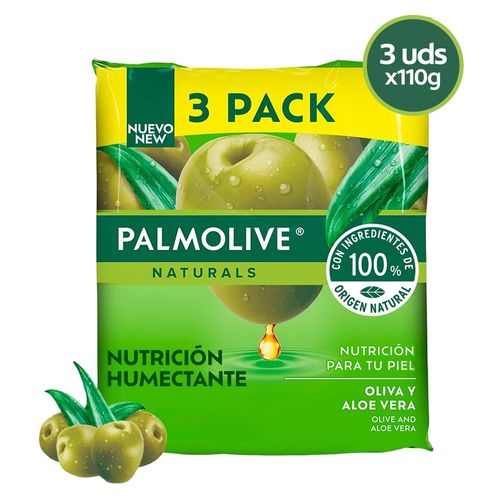 Jabon Corporal Palmolive Naturals Sensación Humectante Oliva y Aloe 100 g 3 Pack