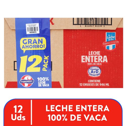 Leche Foremost Entera 946ml 12 Pk