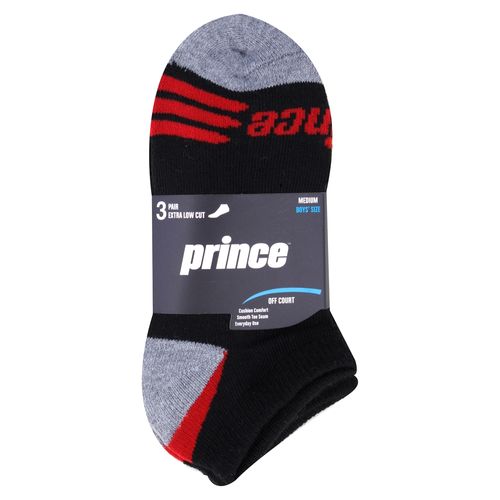 Prince Extra Low Cut Boy1 Black Tm 3P
