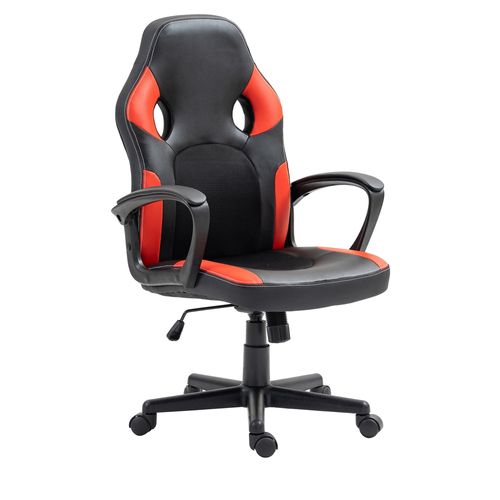 Silla Gaming Mainstays color negro con rojo