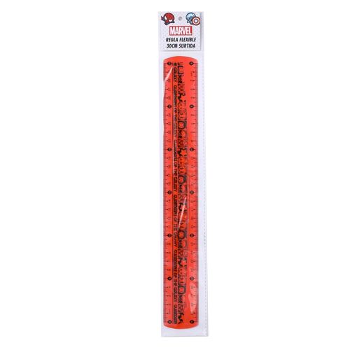 Regla Pen + Gear flexible marvel surtida - 30 cm