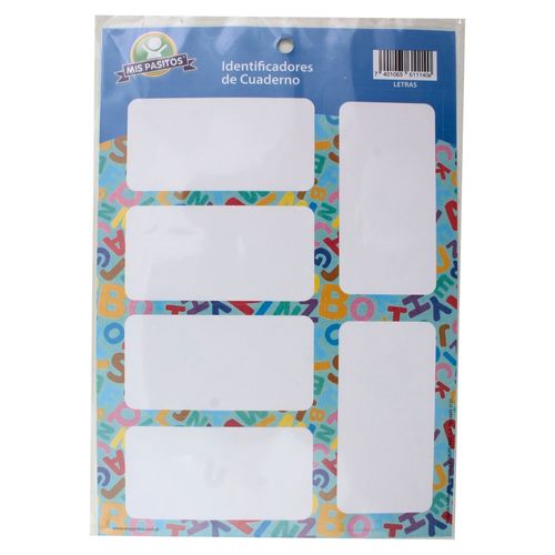 Identificadores de cuaderno Mis Pasitos letras